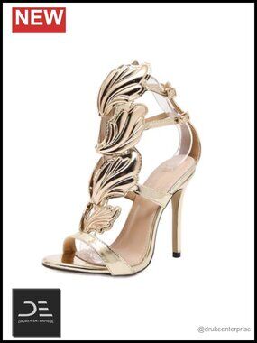 Women's Stiletto Heeled Sandals Gladiator Open Toe Ankle Strap Dress Heels